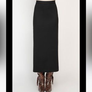 Long Black Zola Satin Evening Skirt - Sz 14